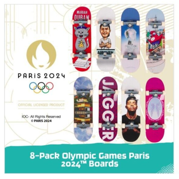 Tech Deck Competition Legends 8-Pk Mini Skateboards Olympic Games Paris 202 - Picture 2 of 9